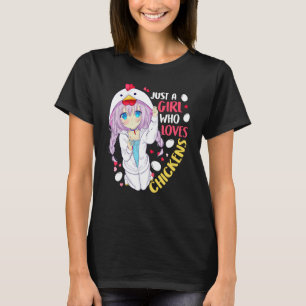 Kippen gewoon een meisje dat van kippen-meisjes ho t-shirt