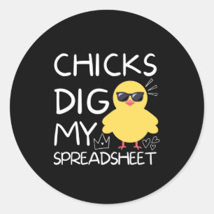 Kippen graven mijn spreadsheet ronde sticker