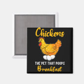 kippen het huisdier dat ontbijt poept magneet (Voorkant / Achterkant)