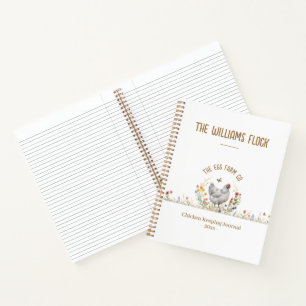 Kippen houden journaal Grijze Hen Wilde Bloem Log Notitieboek