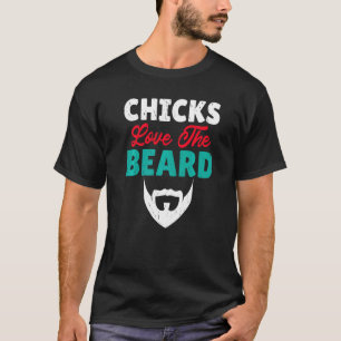 Kippen houden van de baard Viking gekaarde Mannen T-shirt