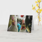  Kippen in de Antiek winkel Kaart (Gele Bloem)