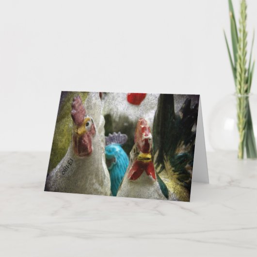  Kippen in de Antiek winkel Kaart (Voorkant)