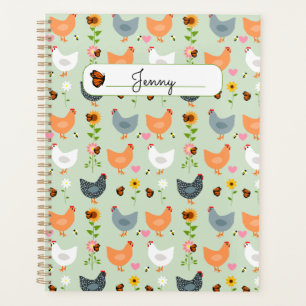 Kippen in de Bloemen Gepersonaliseerde Planner