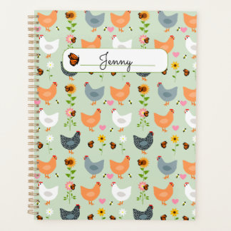 Kippen in de Bloemen Gepersonaliseerde Planner