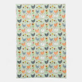 Kippen in de Flowers Kitchen Towel Theedoek (Verticaal)