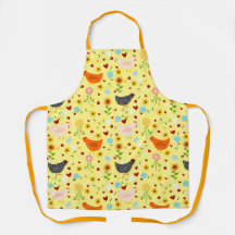 Kippen in de tuin, met bloemen, en bugs