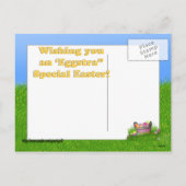 Kippen in een paasbak feestdagenkaart (Achterkant)