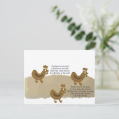 Kippen in het Briefkaart van de gaard (Staand voorkant)