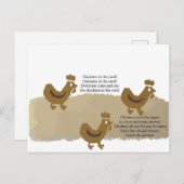 Kippen in het Briefkaart van de gaard (Voorkant / Achterkant)