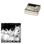 KIPPEN IN HET STABIEL, HORSRUBBERSTEMP 	RUBBERSTEMPEL (Gestempeld)