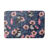 Kippen in het wild roos in roze en blauw badmat (Voorkant)