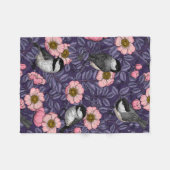 Kippen in het wild roos in roze en violet fleece deken (Voorkant (Horizontaal))