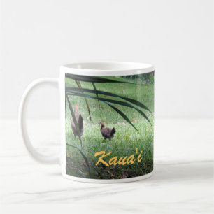 Kippen in Kauai Koffiemok