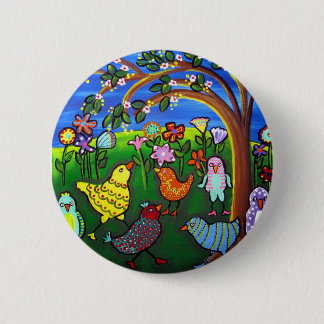 Kippen in Peeps Fun Whimsical Ronde Button 5,7 Cm