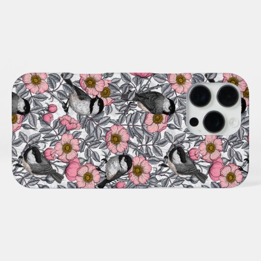 Kippen in vrij roos, roze en grijs iPhone hoesje (Achterkant horizontaal)