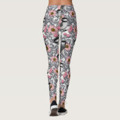 Kippen in vrij roos, roze en grijs leggings (Achterkant)
