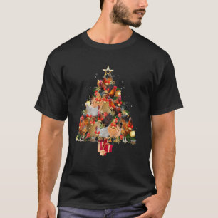 Kippen kerstboom Merry Clucking Matching Fa T-shirt