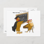 Kippen kruisen de weg, filosofie en grappigheid briefkaart (Voorkant / Achterkant)