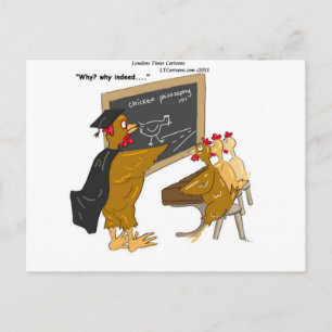 Kippen Kruisen De Weg Filosofie Grappig Briefkaart