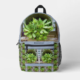 Kippen Kuikens Succulenten Olieverf Gepersonalisee Bedrukte Rugzak