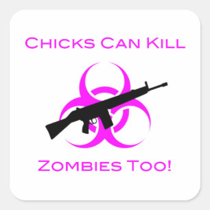 Kippen kunnen ziombiës ook doden vierkante sticker
