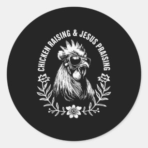 Kippen Kweken En Jezus Prijzen Grappig Geloof Gif Ronde Sticker