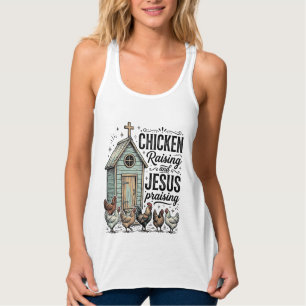Kippen Kweken Jezus Prijs Vintage Boerderij T-shir Tanktop
