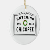 Kippen, MA Holiday Wreated Ceramic Ornament (Rechts)