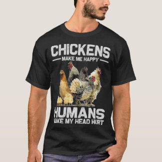 Kippen maken me tevreden Dierenvrienden van de Fun T-shirt