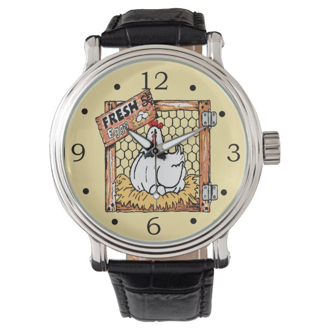 Kippen met eierboeren horloge (Voorkant)