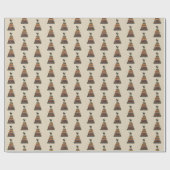 Kippen met kerstbomen cadeaupapier (Vlak)