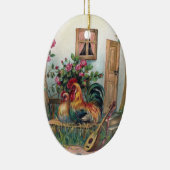 Kippen met lute en eieren keramisch ornament (Rechts)