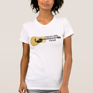 Kippen met picks-akoestische t-shirt