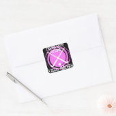 Kippen met scheurtjes - veldsleutel vierkante sticker (Envelop)