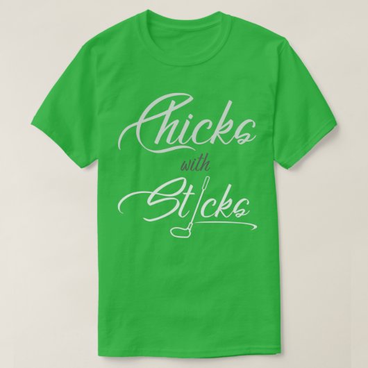 Kippen met stokken t-shirt (Design voorkant)