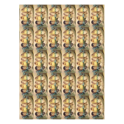 KIPPEN MET STROMEN IN EENVOUDIGERE EGG TAFELKLEED (Voorkant)