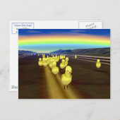 Kippen onderweg briefkaart (Voorkant / Achterkant)