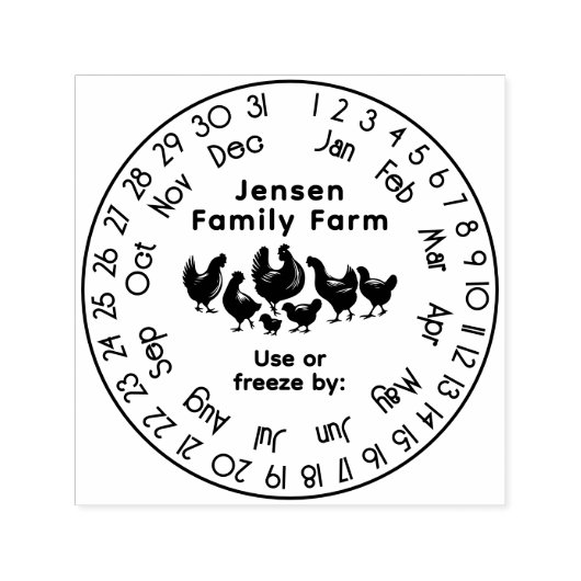 Kippen Oneindige Kalender Verse Datum #2S Zelfinktende Stempel (Design)