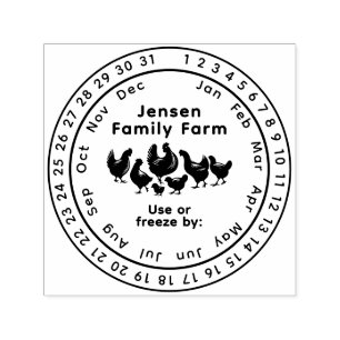 Kippen Oneindige Kalender Verse Datum Zelfinktende Stempel
