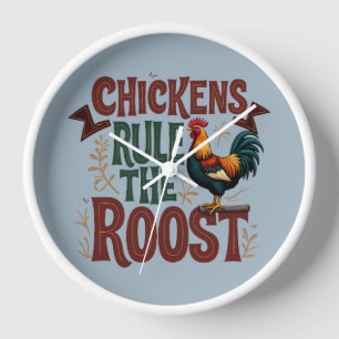 Kippen regeren de Roost Rustic Boerderij Illustrat