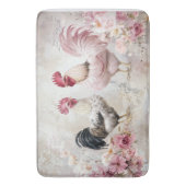 Kippen Shabby Chic Pink Decoupage Badmat (Voorkant Verticaal)
