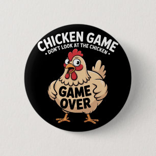 Kippen Spel Kijk Niet Naar De Kip Grappige Kip Ronde Button 5,7 Cm