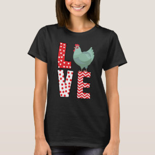 Kippen Valentijnsdag Liefde Valentijn Cute Hartjes T-shirt