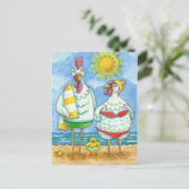 KIPPEN VAN HET ZEE, GEZINDE CARTOON BRIEFKAART (Staand voorkant)