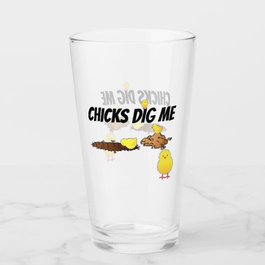 KIPPEN VINDEN ME LEUK GLAS (Voorkant)