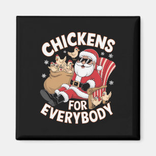 Kippen Voor Iedereen Kerstmis Kerstman Kip Fun Magneet