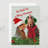 Kippen wensen u een vrolijk kerstfeest feestdagenkaart (Voorkant / Achterkant)