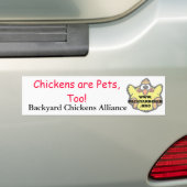Kippen zijn ook huisdieren! Bumpersticker (Op auto)