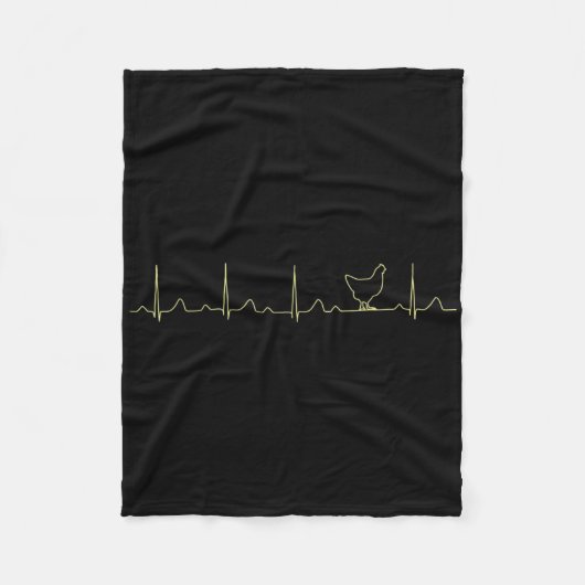 Kippenblok Longer Longer Longer Drop Hart Ritme Fleece Deken (Voorkant)
